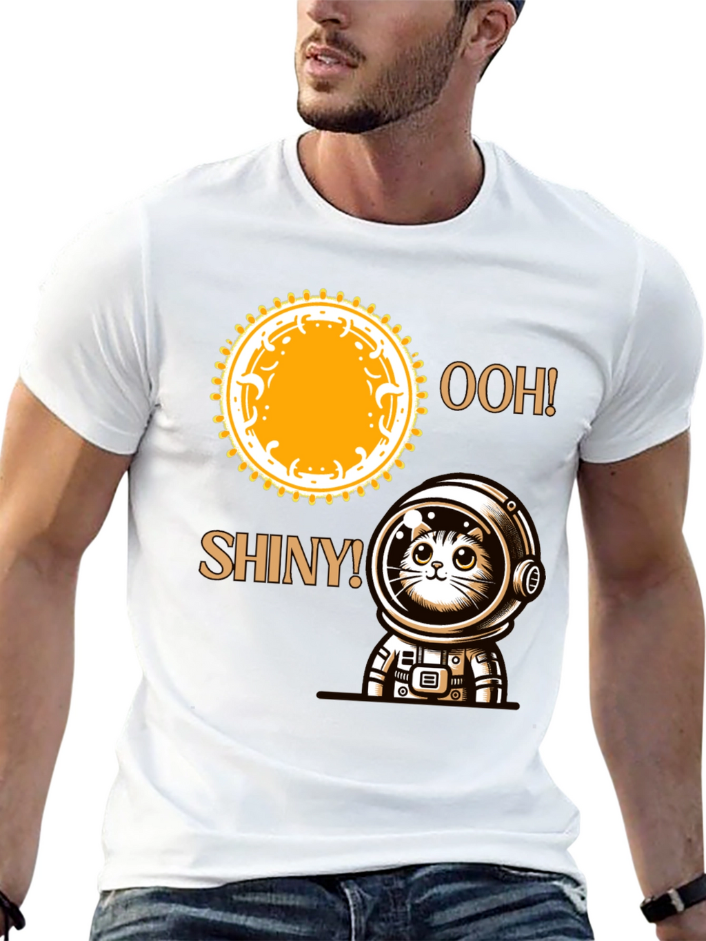Astronaut Cat T-Shirt - Ooh! Shiny!