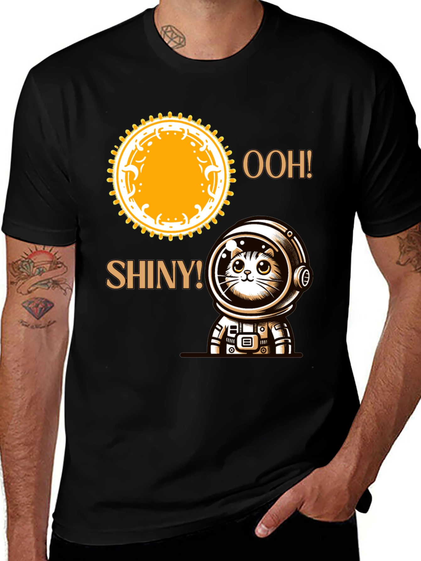 Astronaut Cat T-Shirt - Ooh! Shiny!