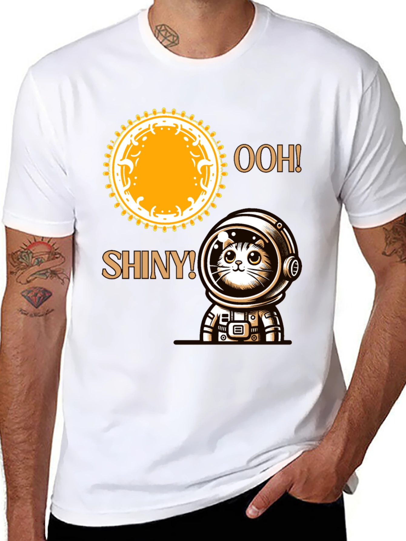 Astronaut Cat T-Shirt - Ooh! Shiny!