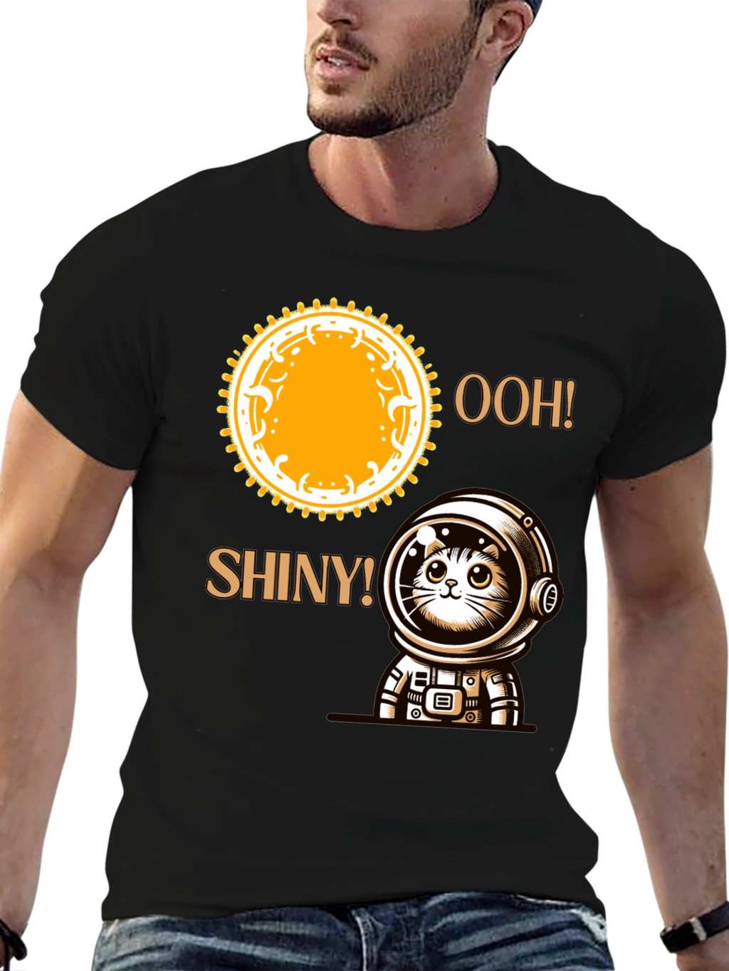 Astronaut Cat T-Shirt - Ooh! Shiny!