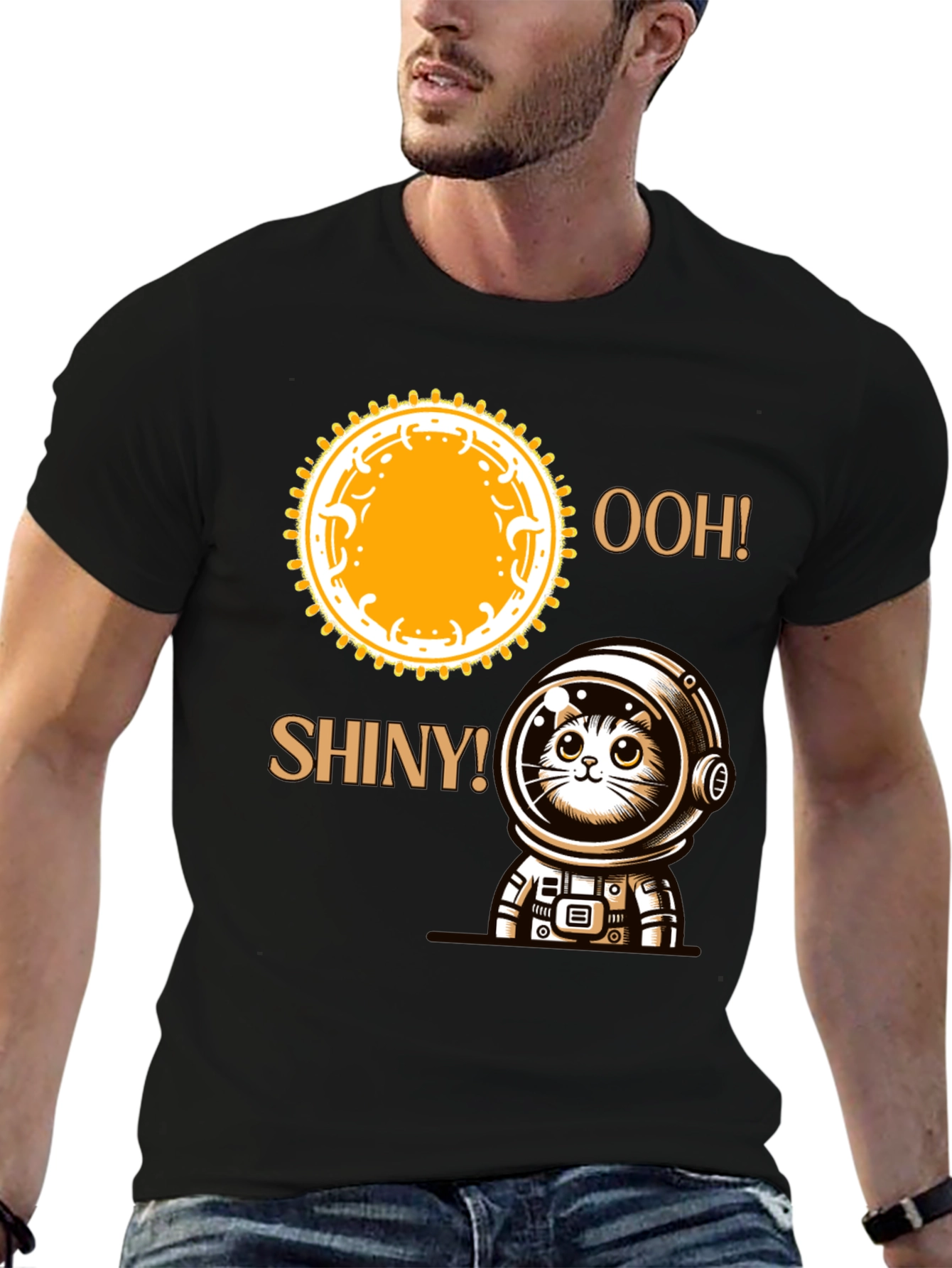 Astronaut Cat T-Shirt - Ooh! Shiny!