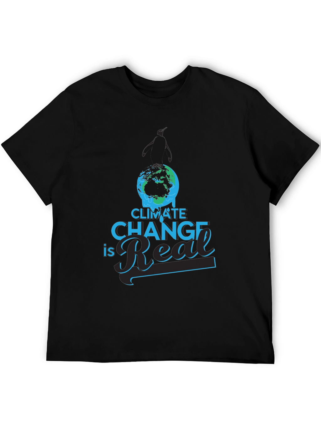 Climate Change Is Real Graphic T-Shirt - Black