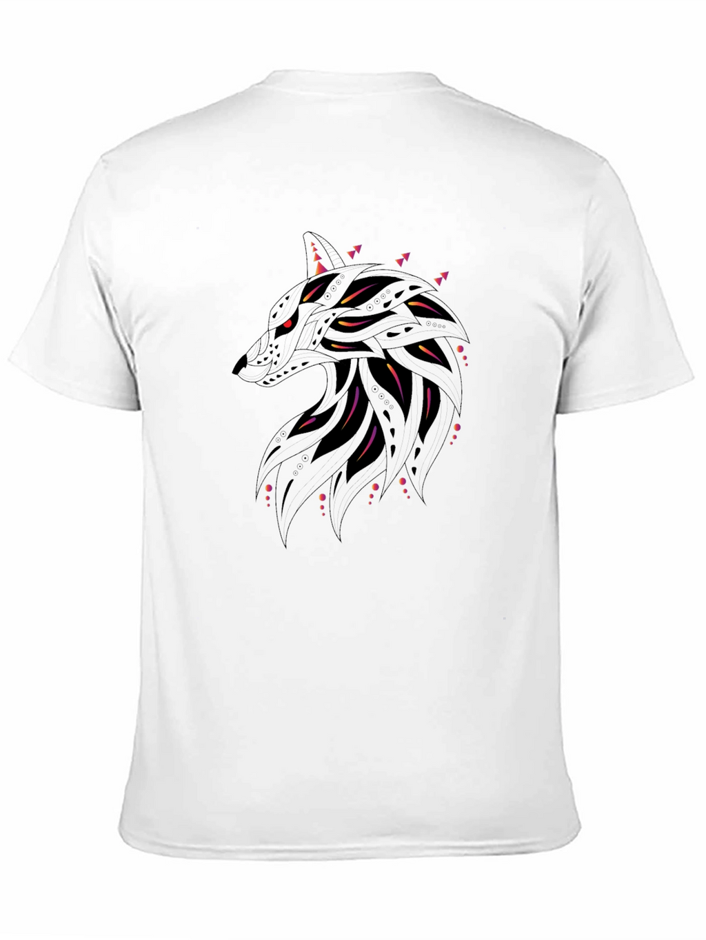 Abstract Wolf Graphic Black T-Shirt