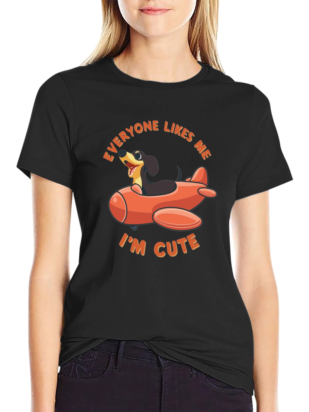 Cute Dog Airplane T-Shirt - Everyone Likes Me!