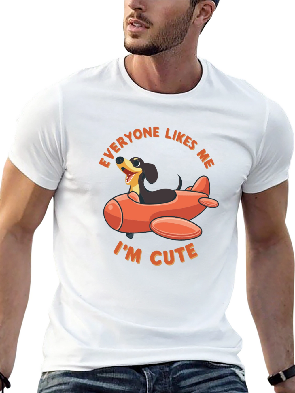 Cute Dog Airplane T-Shirt - Everyone Likes Me!