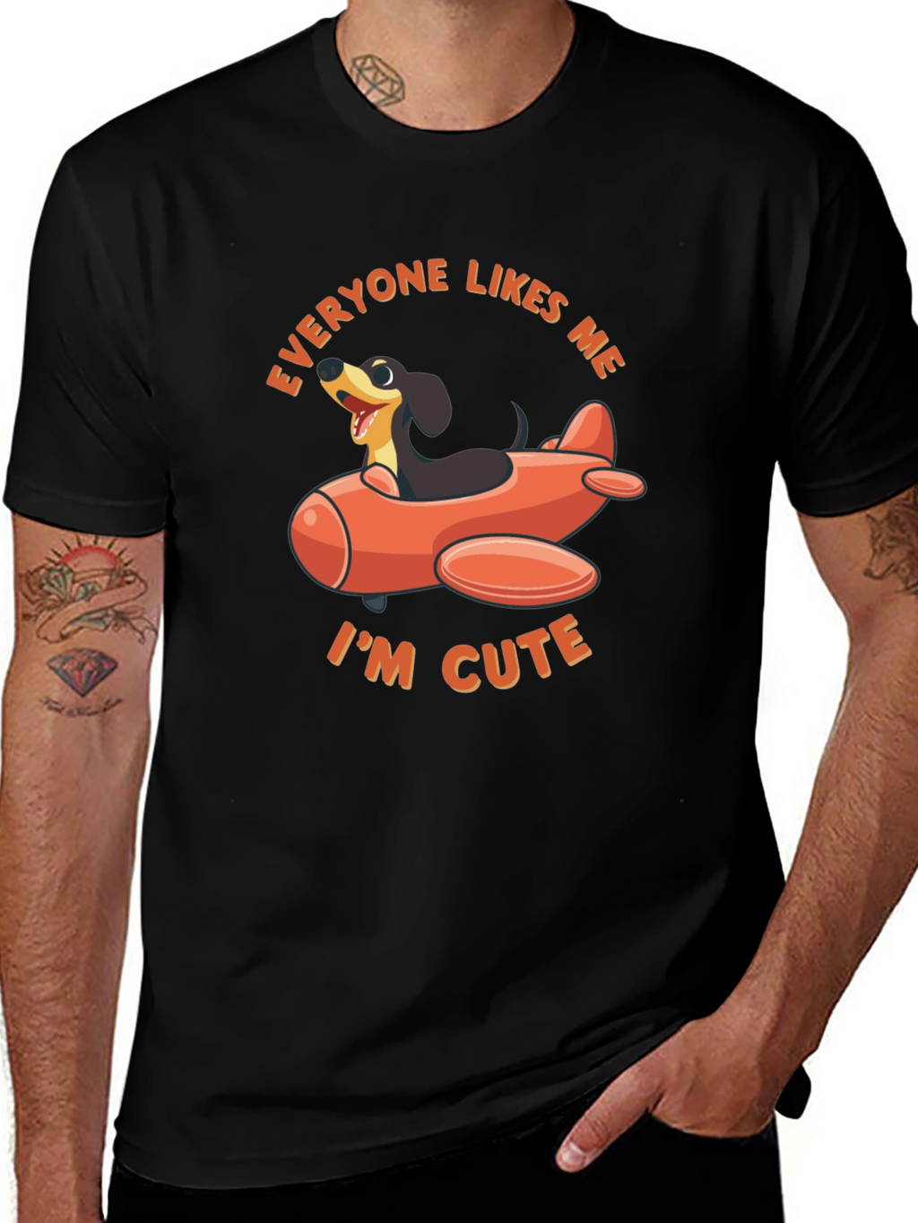 Cute Dog Airplane T-Shirt - Everyone Likes Me!