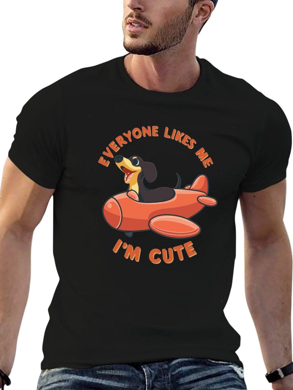 Cute Dog Airplane T-Shirt - Everyone Likes Me!