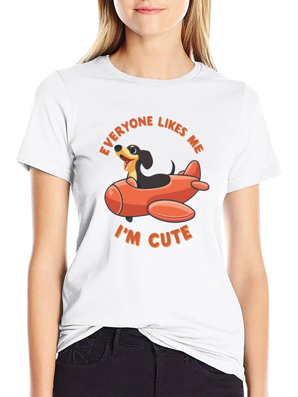 Cute Dog Airplane T-Shirt - Everyone Likes Me!