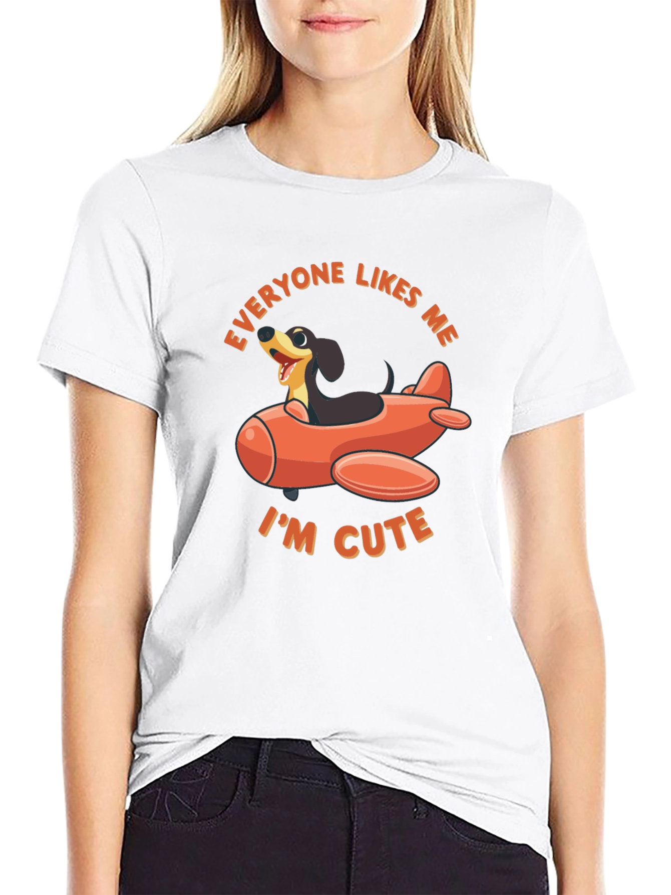 Cute Dog Airplane T-Shirt - Everyone Likes Me!