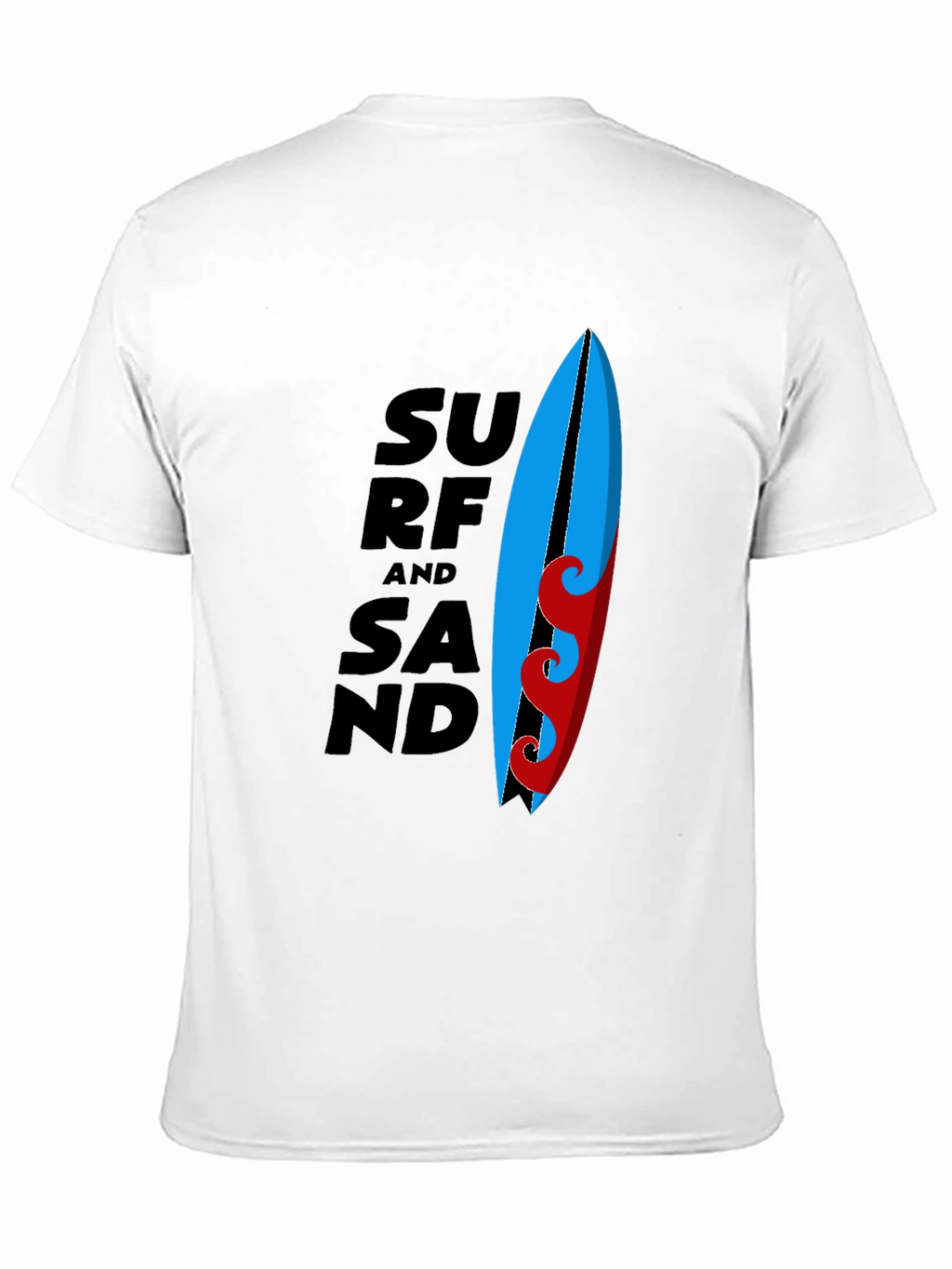 Surf and Sand Graphic Tee - Black Cotton T-Shirt