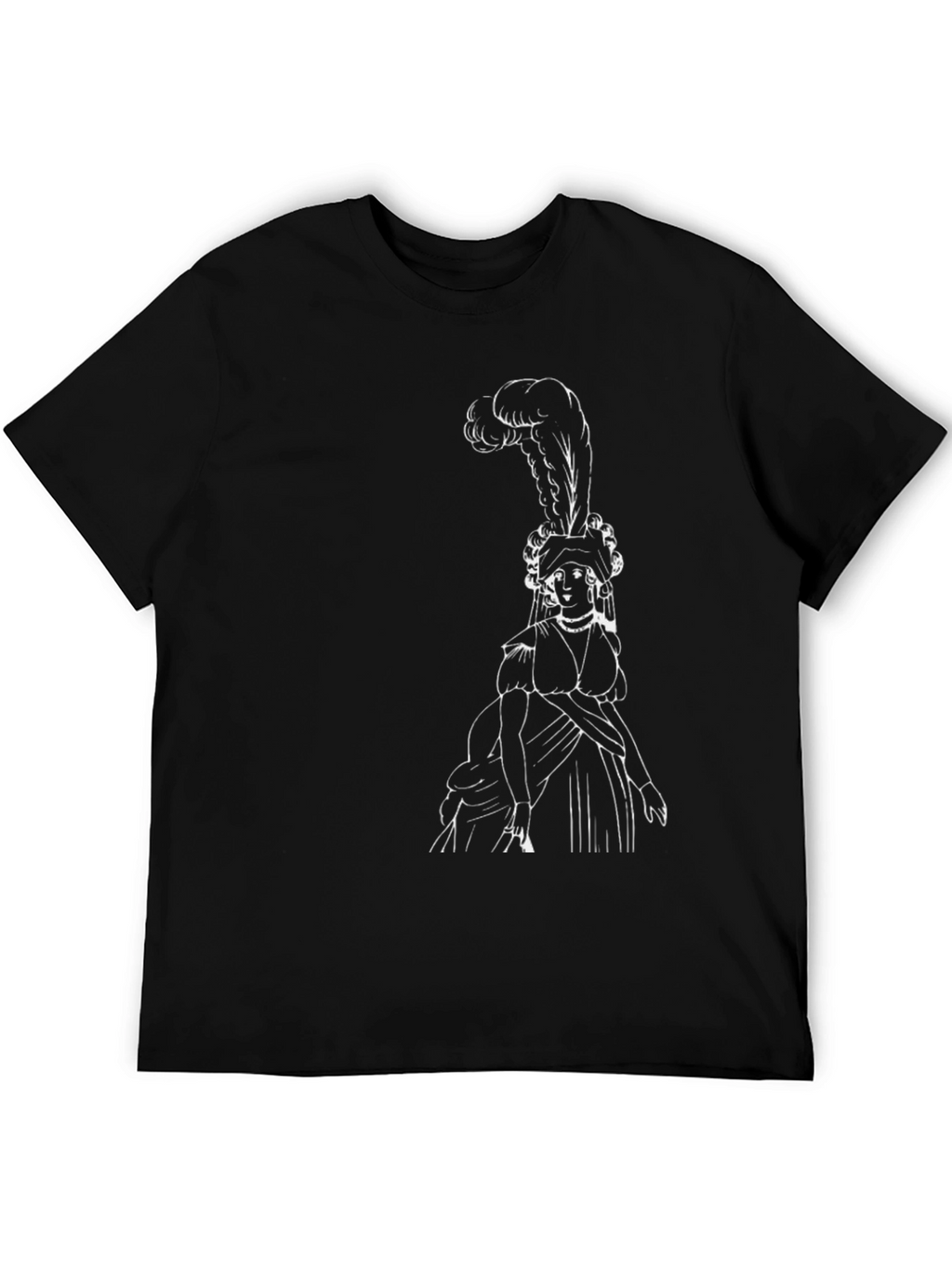 Elegant Lady Graphic Tee - Classic Black