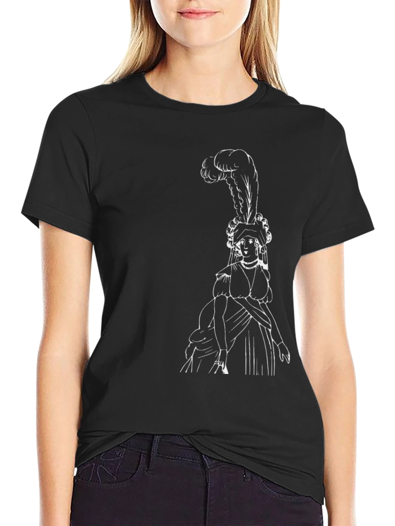 Elegant Lady Graphic Tee - Classic Black