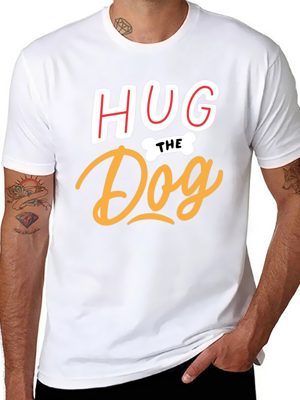 Hug The Dog Graphic T-Shirt