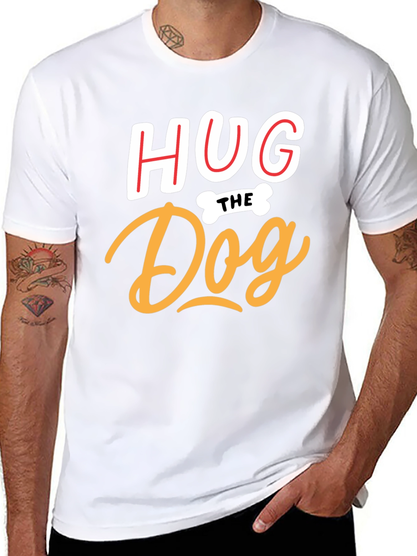 Hug The Dog Graphic T-Shirt