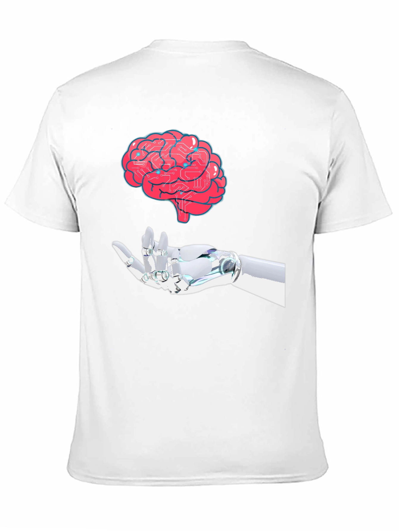 Brain & Robot Hand Graphic T-Shirt