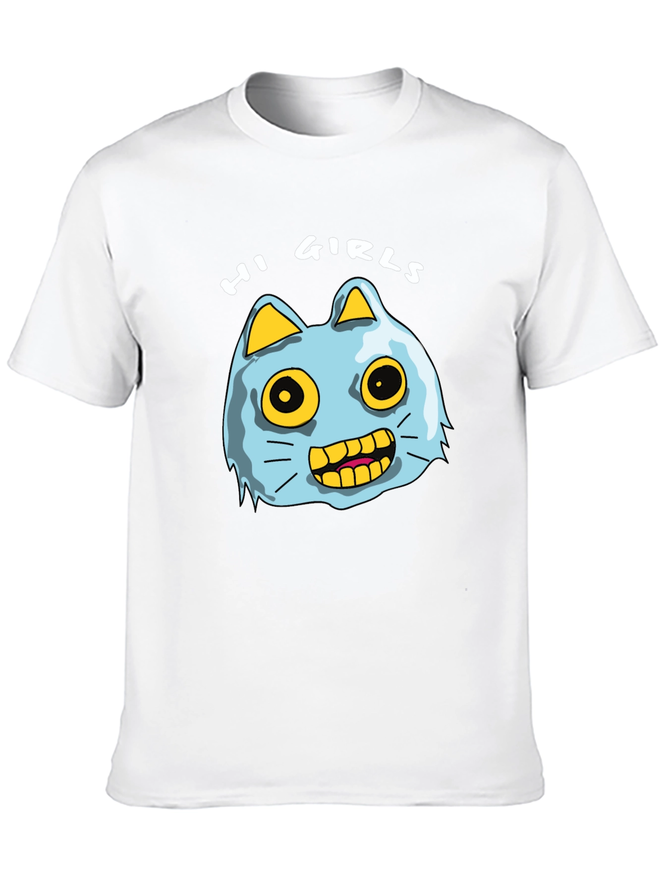 Hi Girls Cartoon Cat T-Shirt