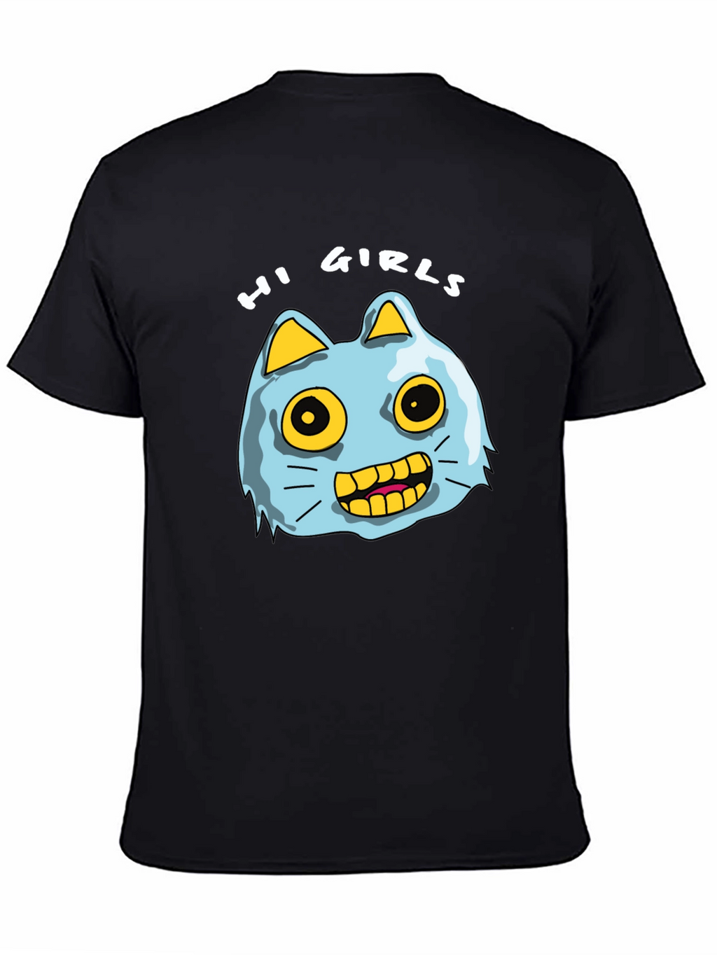 Hi Girls Cartoon Cat T-Shirt