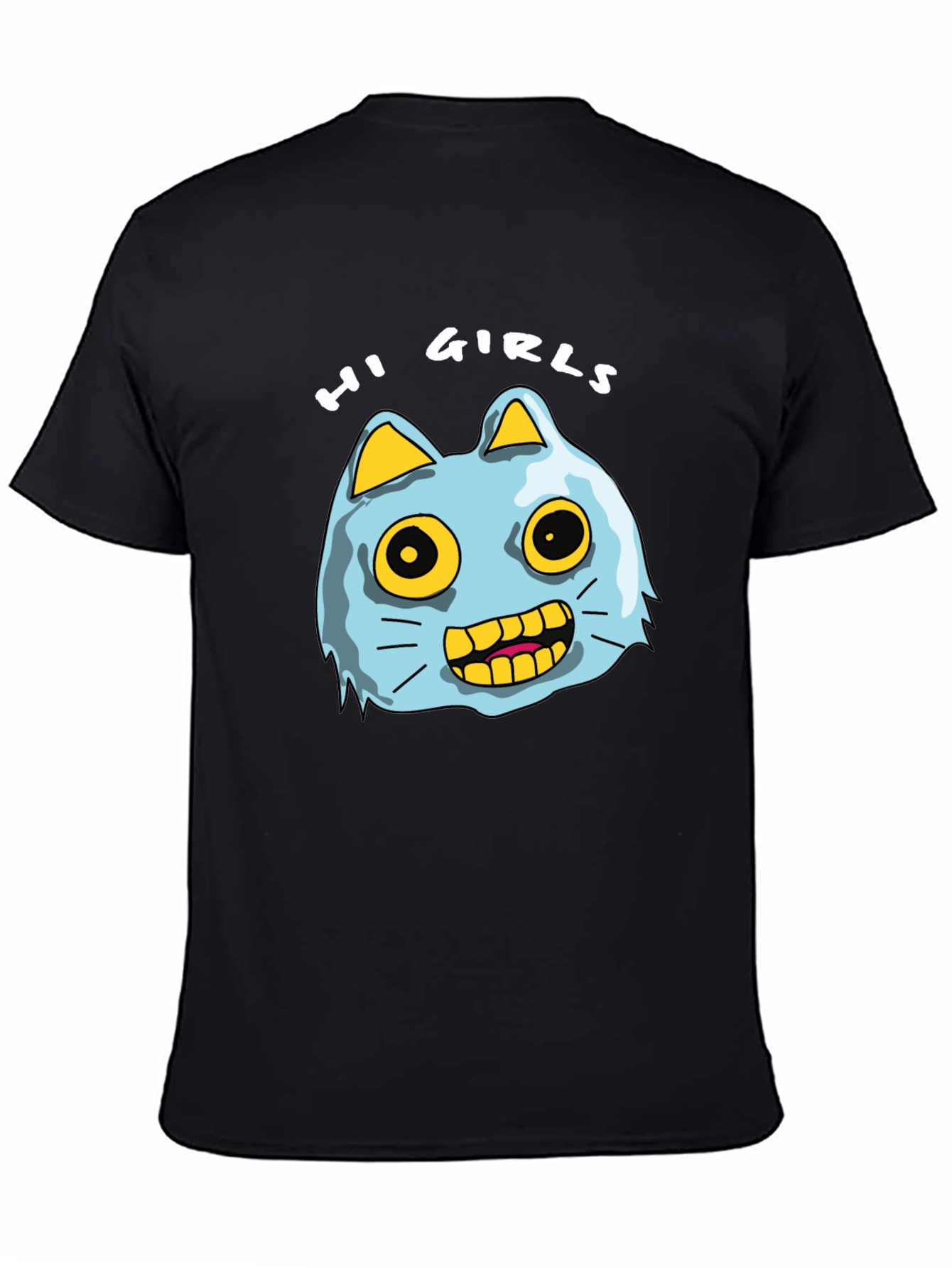 Hi Girls Cartoon Cat T-Shirt