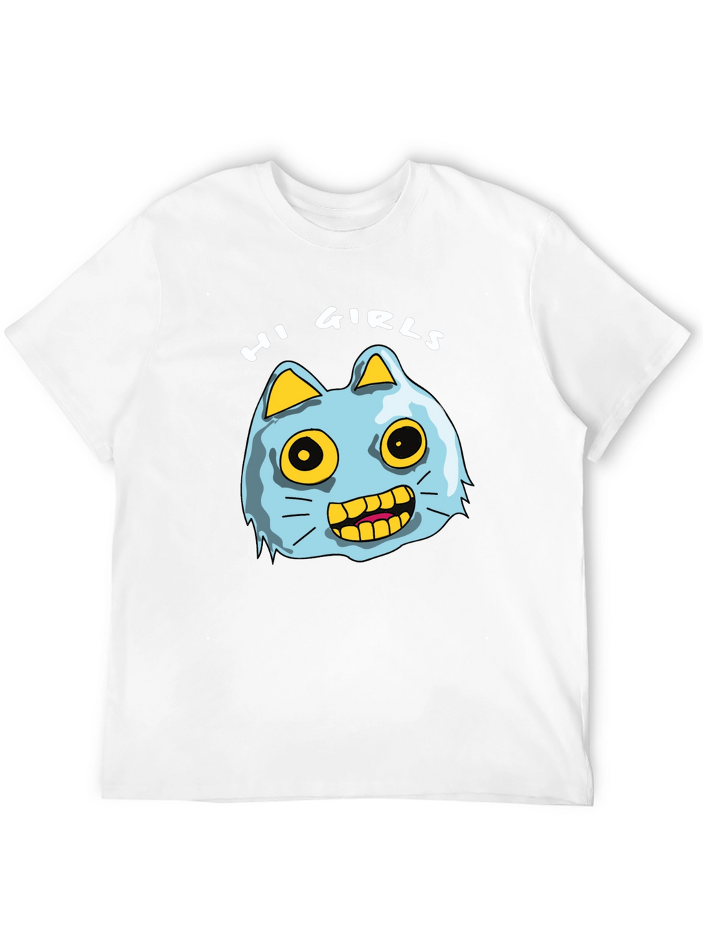 Hi Girls Cartoon Cat T-Shirt