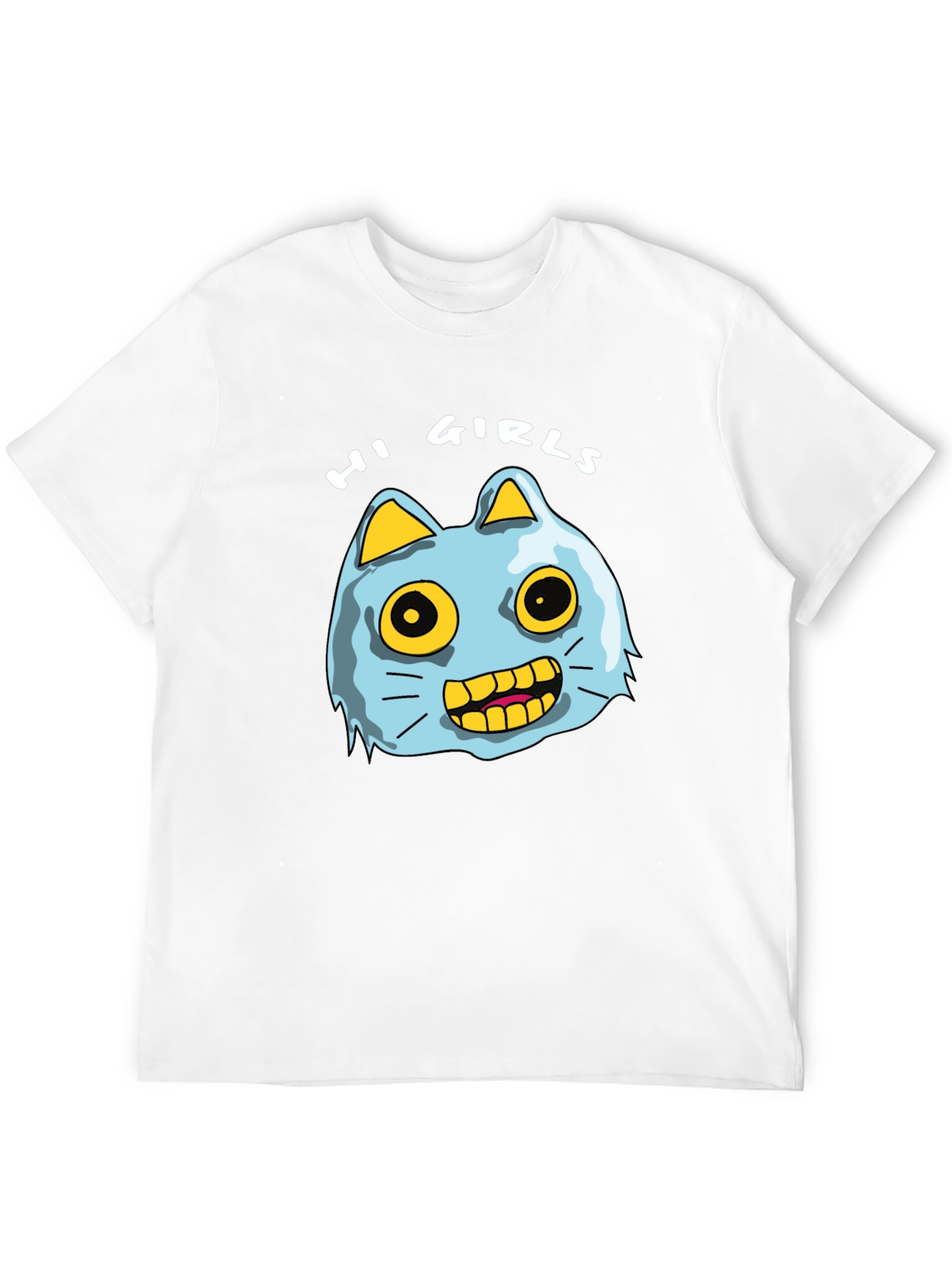 Hi Girls Cartoon Cat T-Shirt