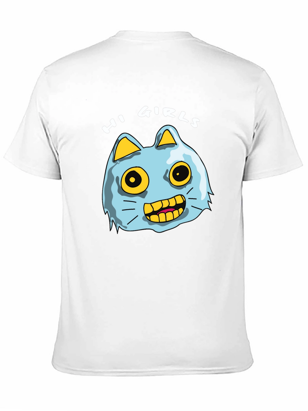 Hi Girls Cartoon Cat T-Shirt