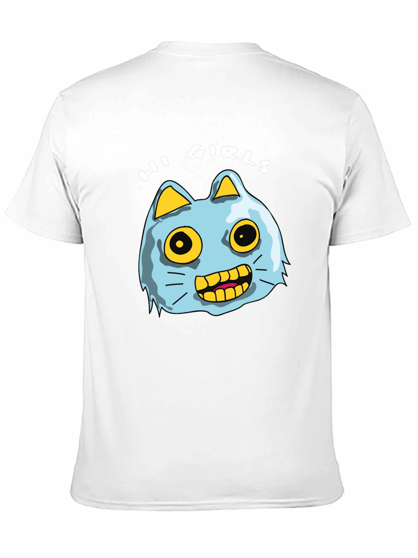 Hi Girls Cartoon Cat T-Shirt