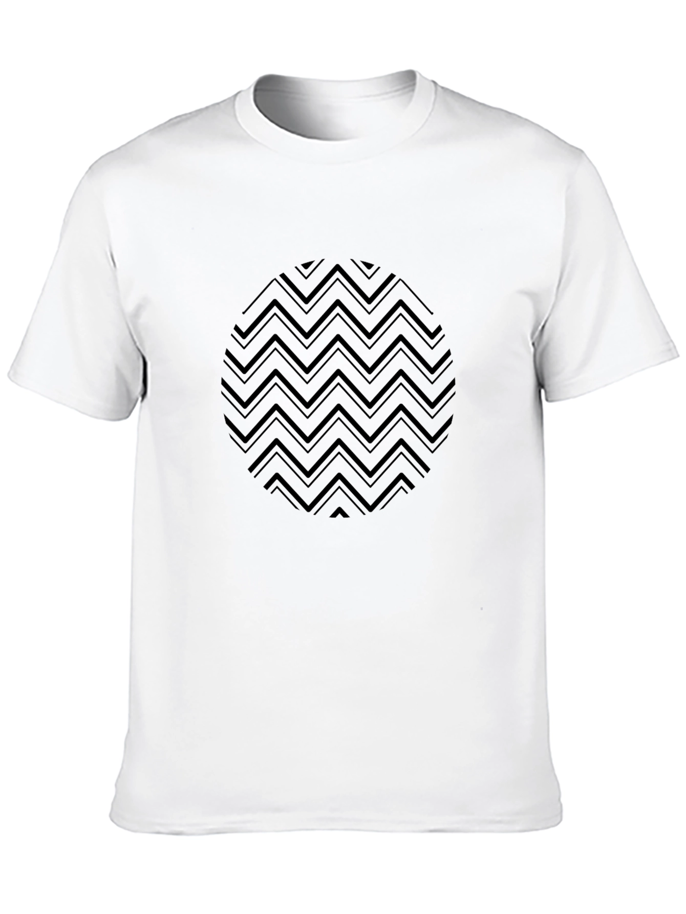 Modern Black T-Shirt with Geometric Circle Design