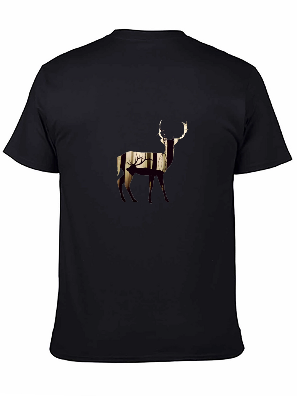 Deer Silhouette Graphic Black T-Shirt