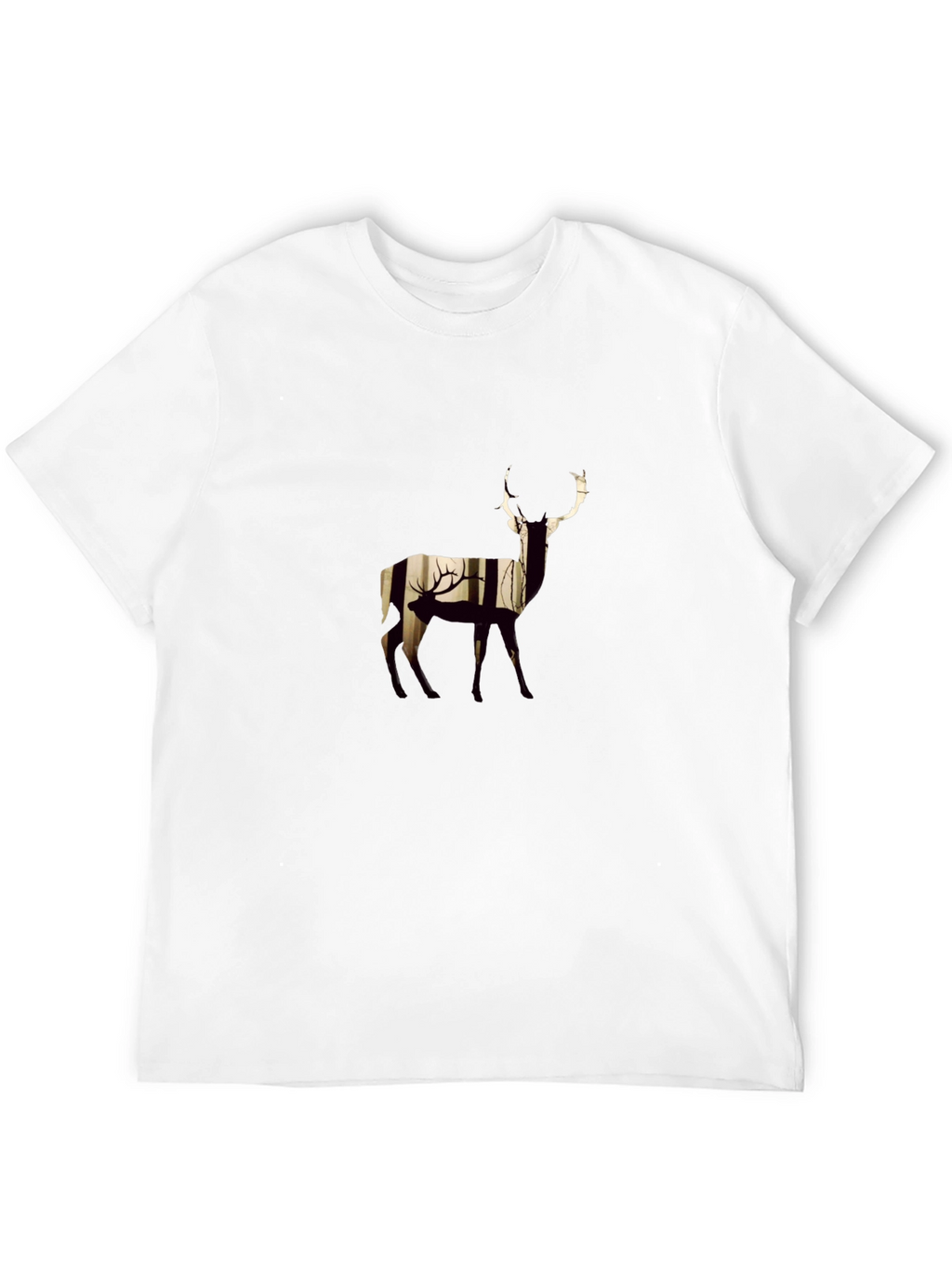 Deer Silhouette Graphic Black T-Shirt