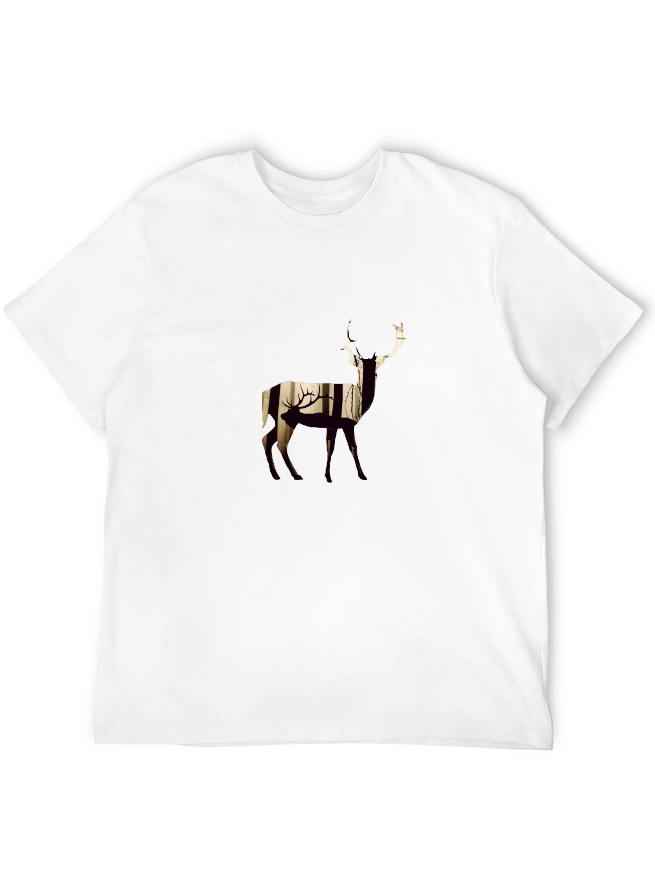 Deer Silhouette Graphic Black T-Shirt