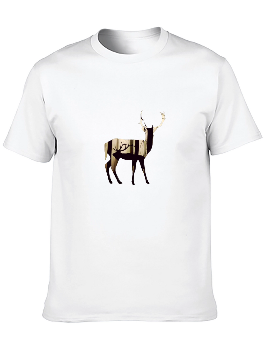 Deer Silhouette Graphic Black T-Shirt