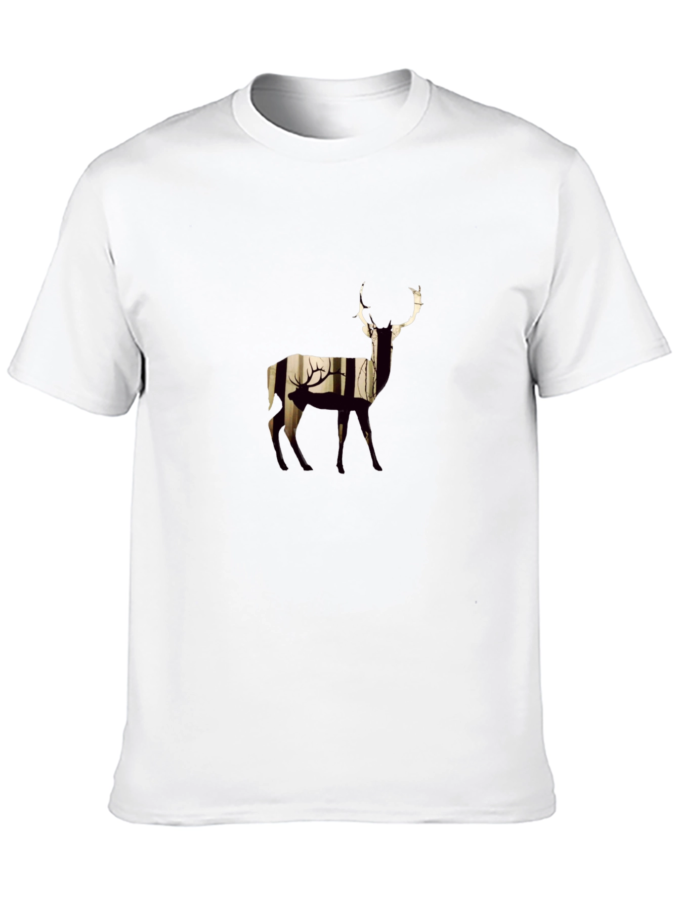 Deer Silhouette Graphic Black T-Shirt