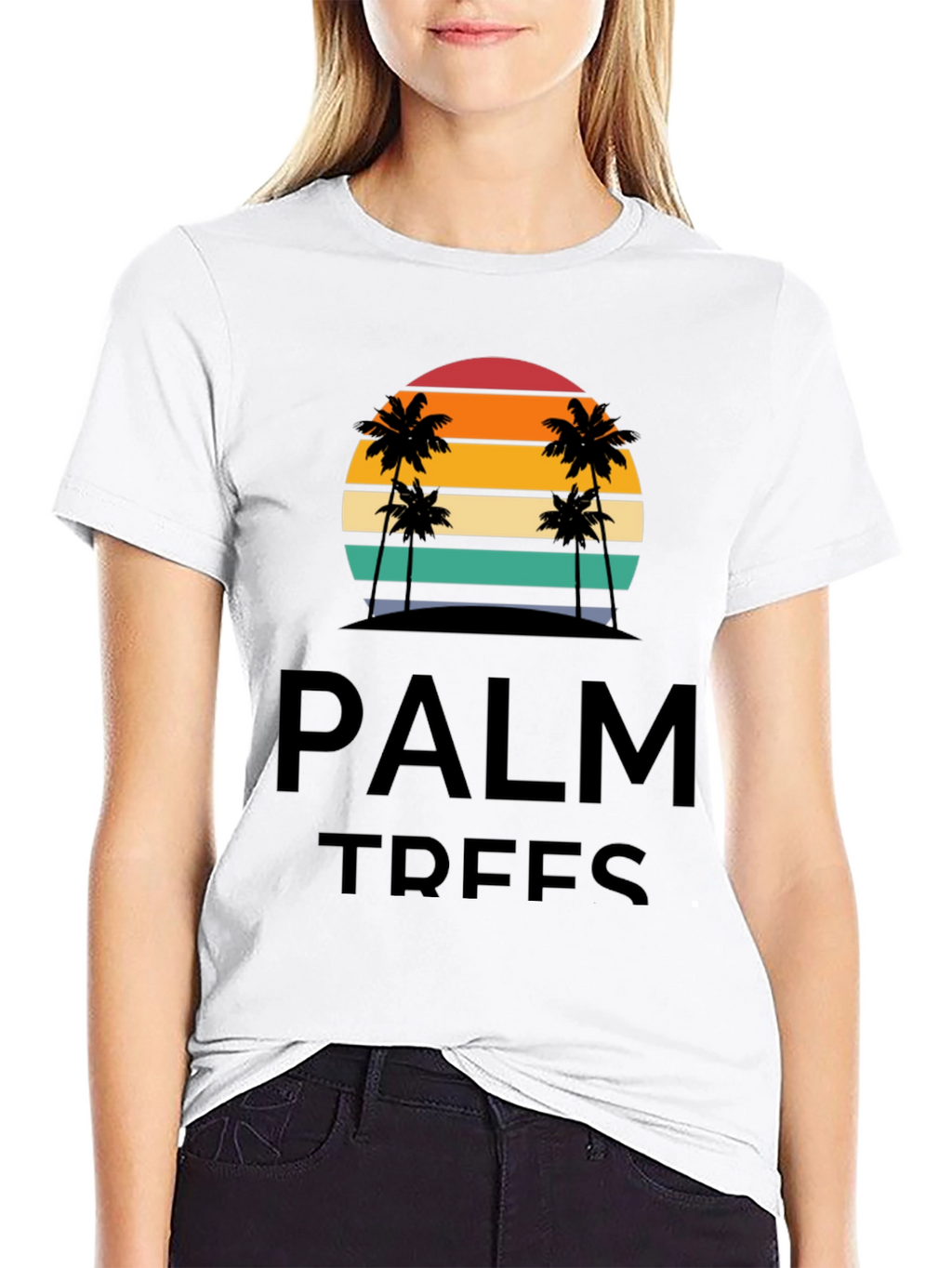 Palm Trees Graphic T-Shirt - Retro Sunset Design