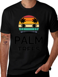 Palm Trees Graphic T-Shirt - Retro Sunset Design