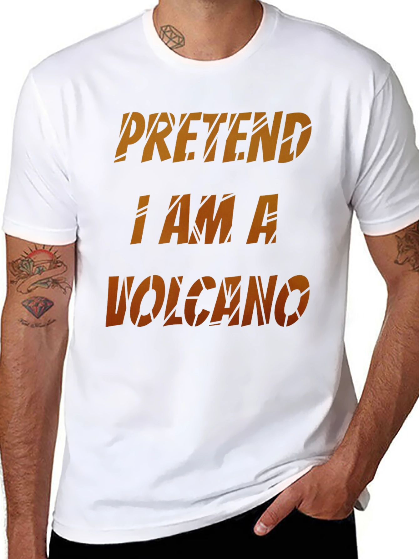 Pretend I Am A Volcano Novelty Graphic T-Shirt