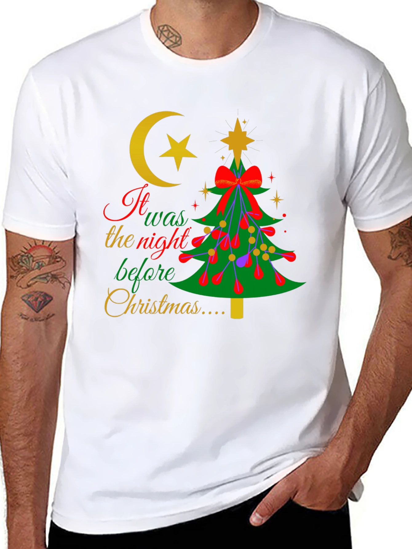 Novelty It Was The Night Before Christmas T-Shirt