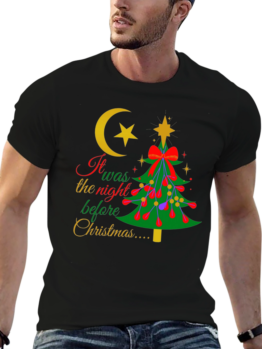 Novelty It Was The Night Before Christmas T-Shirt