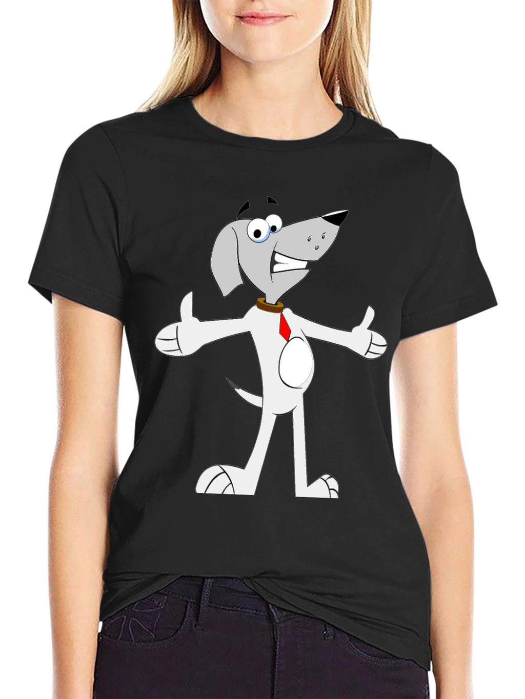 Funny Cartoon Dog T-Shirt - Black Graphic Tee
