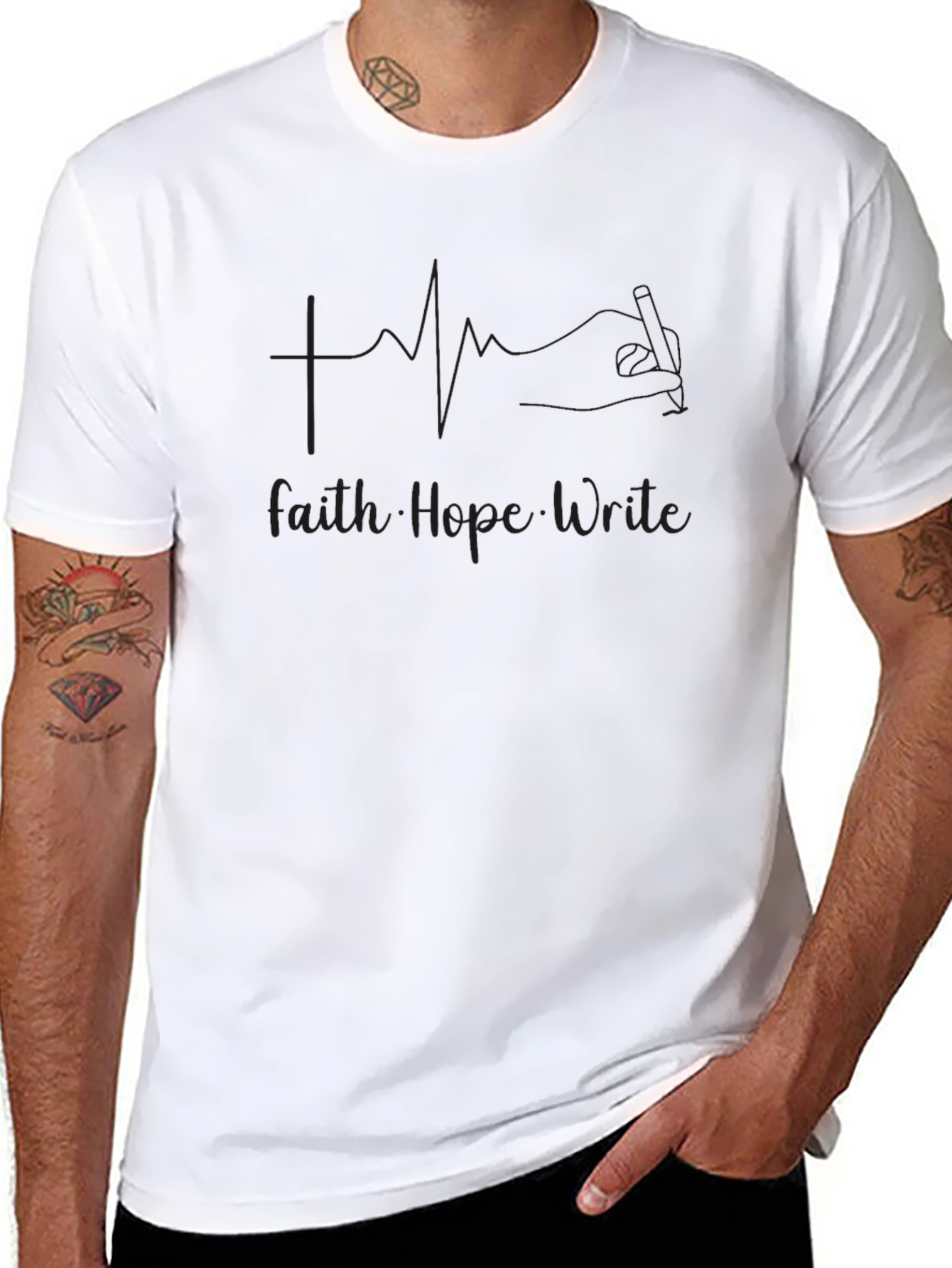 Faith Hope Write Black T-Shirt
