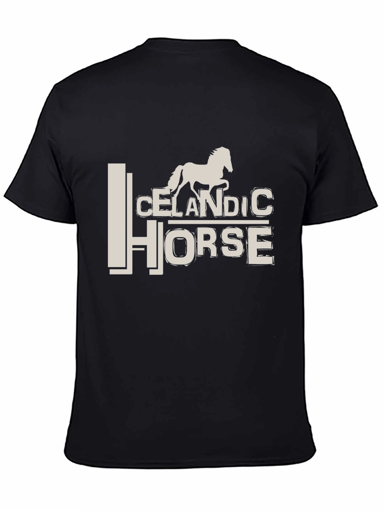 Icelandic Horse Graphic Tee - Stylish Black T-Shirt
