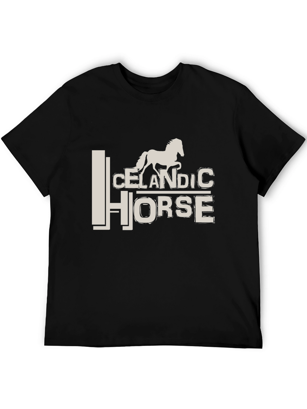 Icelandic Horse Graphic Tee - Stylish Black T-Shirt
