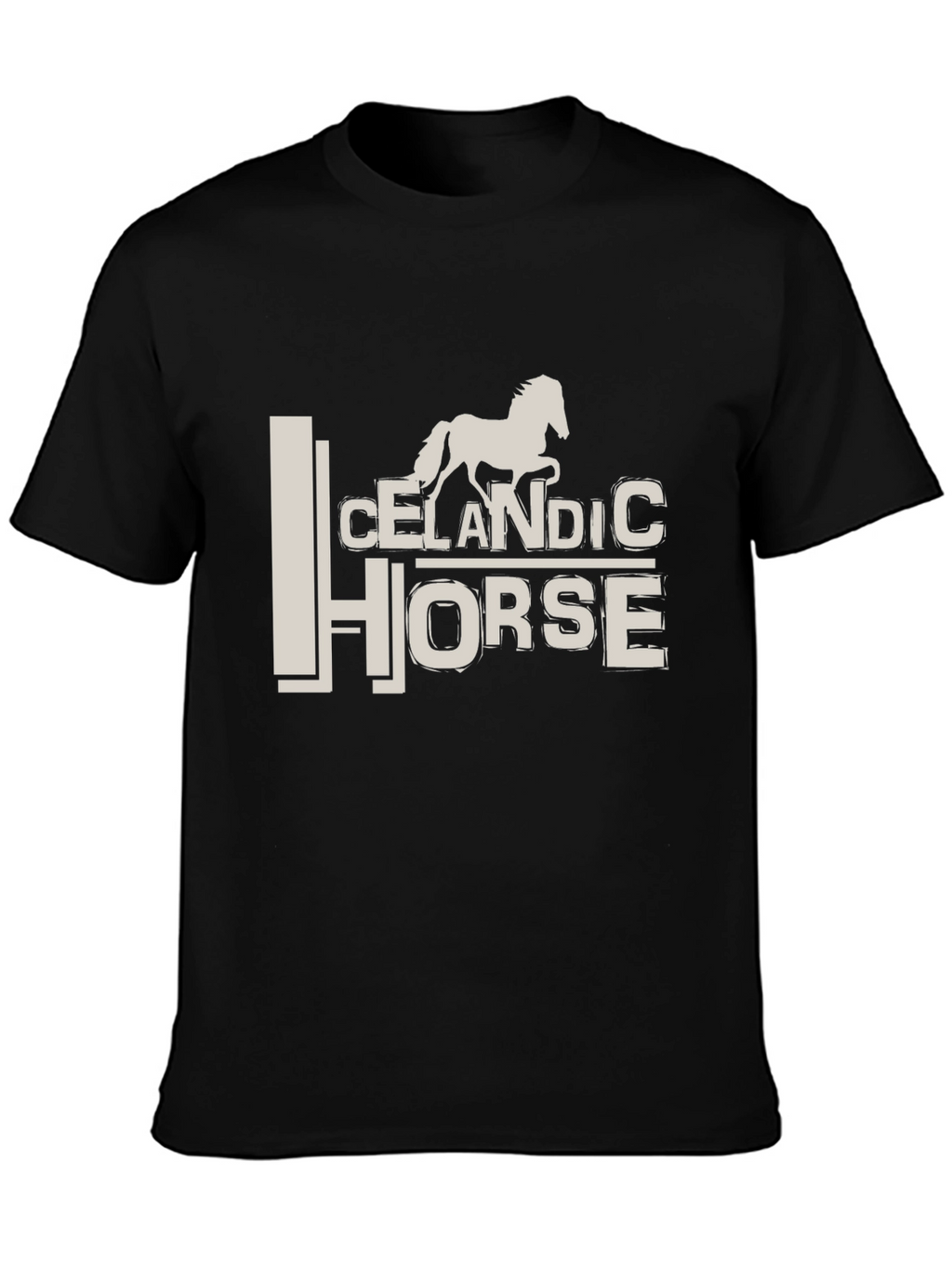 Icelandic Horse Graphic Tee - Stylish Black T-Shirt