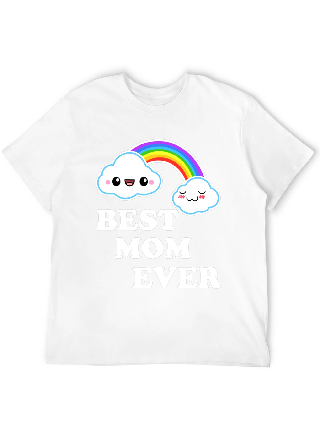 Best Mom Ever Cute Rainbow Cloud Graphic T-Shirt