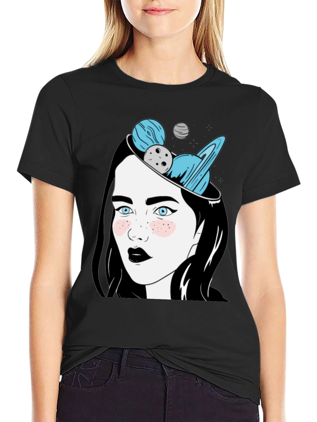 Cosmic Dreamer Graphic T-Shirt - Unisex Black Tee