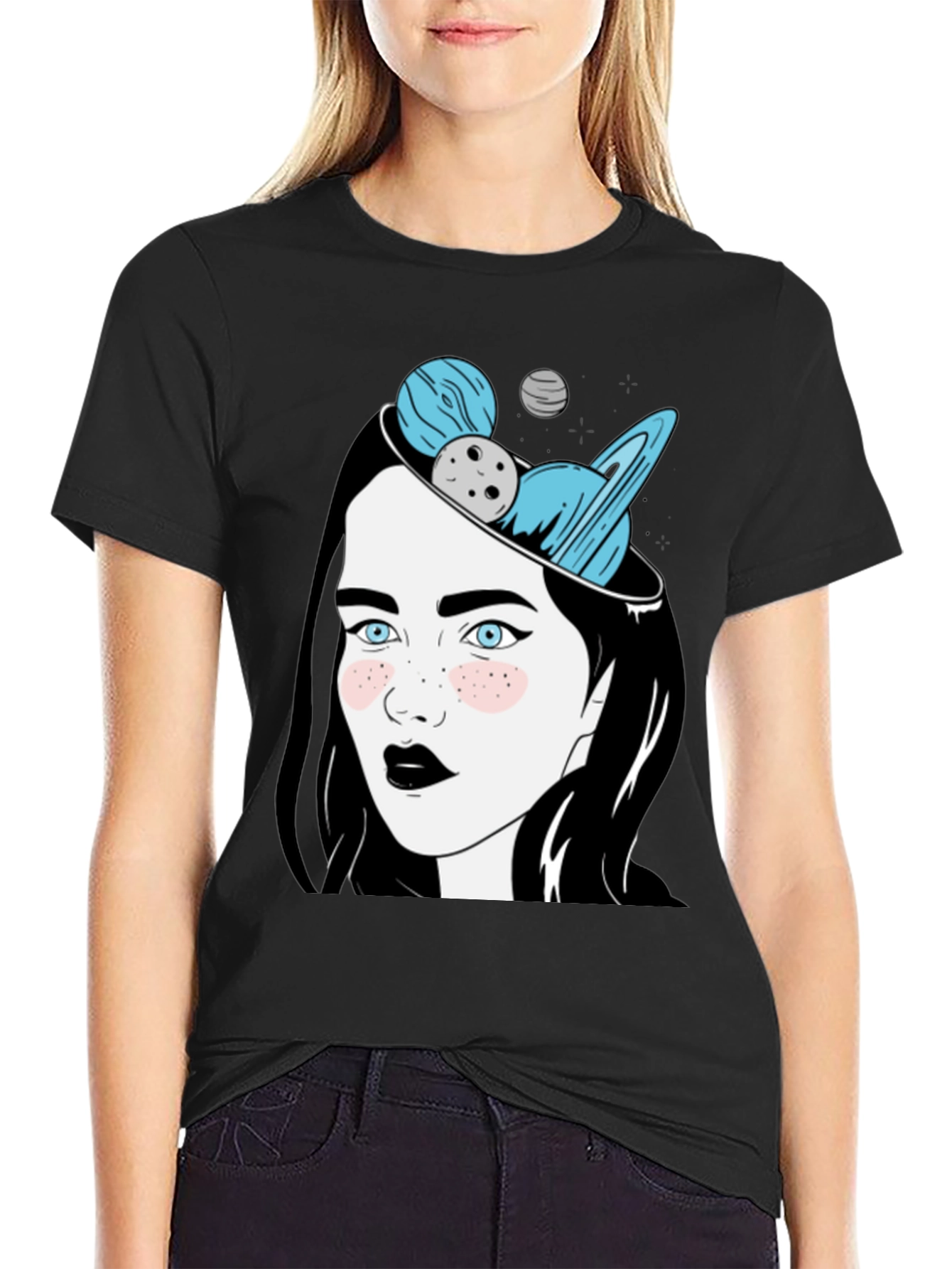Cosmic Dreamer Graphic T-Shirt - Unisex Black Tee