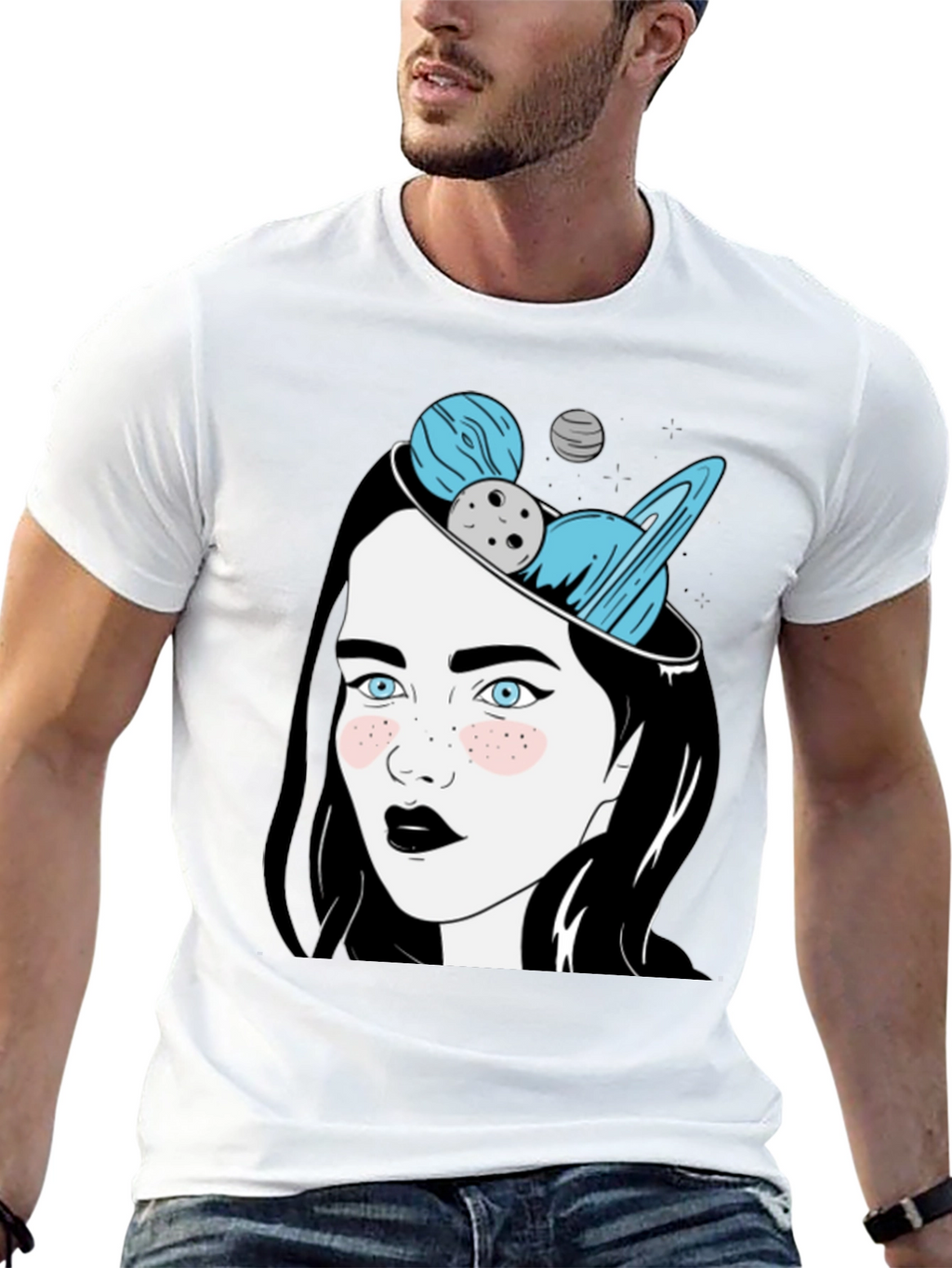 Cosmic Dreamer Graphic T-Shirt - Unisex Black Tee