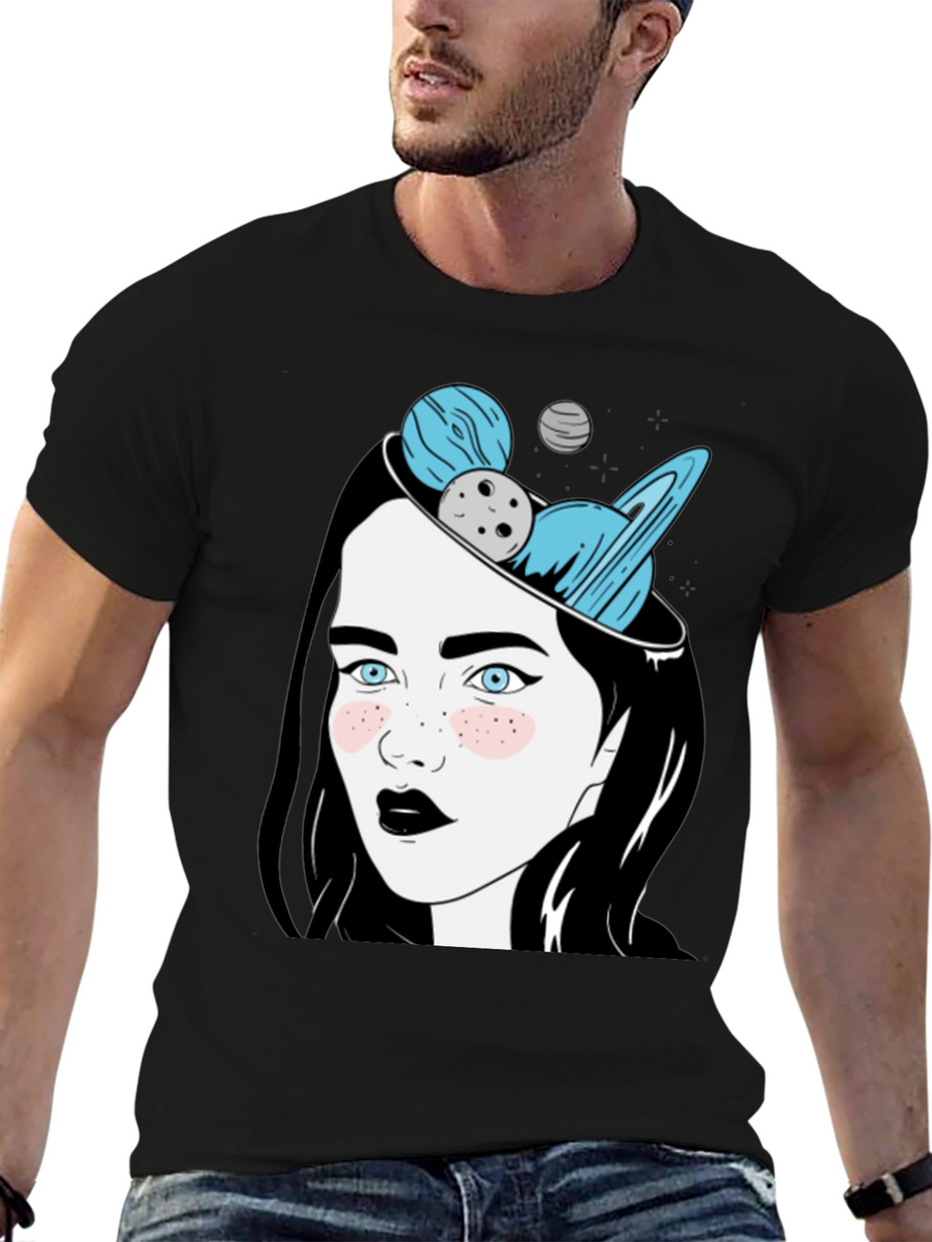 Cosmic Dreamer Graphic T-Shirt - Unisex Black Tee