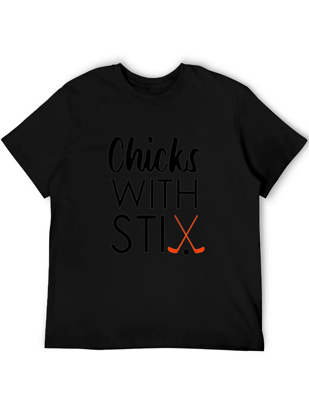 Chicks With Stix Hockey T-Shirt - Black