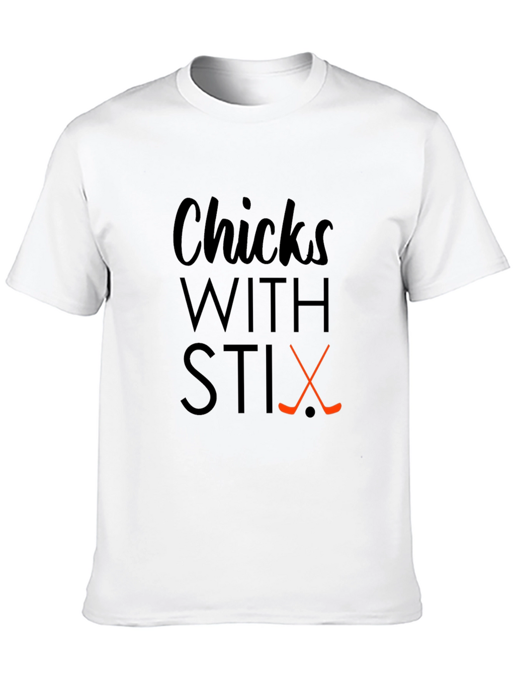 Chicks With Stix Hockey T-Shirt - Black