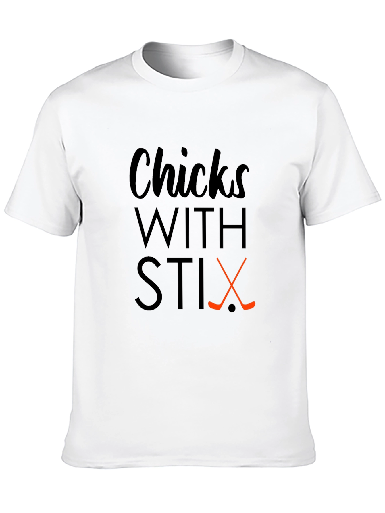 Chicks With Stix Hockey T-Shirt - Black